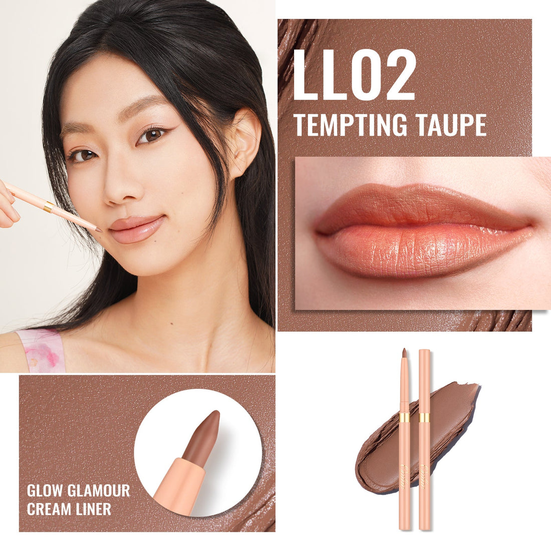 Glow Glamour Lip Liner | LL02 Tempting Taupe